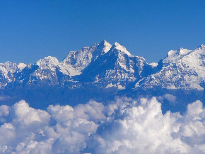 Вид Гималайского хребта из иллюминатора самолета. До свидания, Гималаи! - Тибет 2006