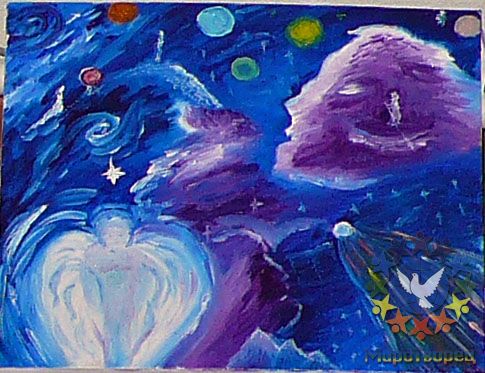 основная тема работ - мой Космос - Семинар Ломаева В.Ф. «Медитативное творчество» масляные краски 04 ноября 2009г.