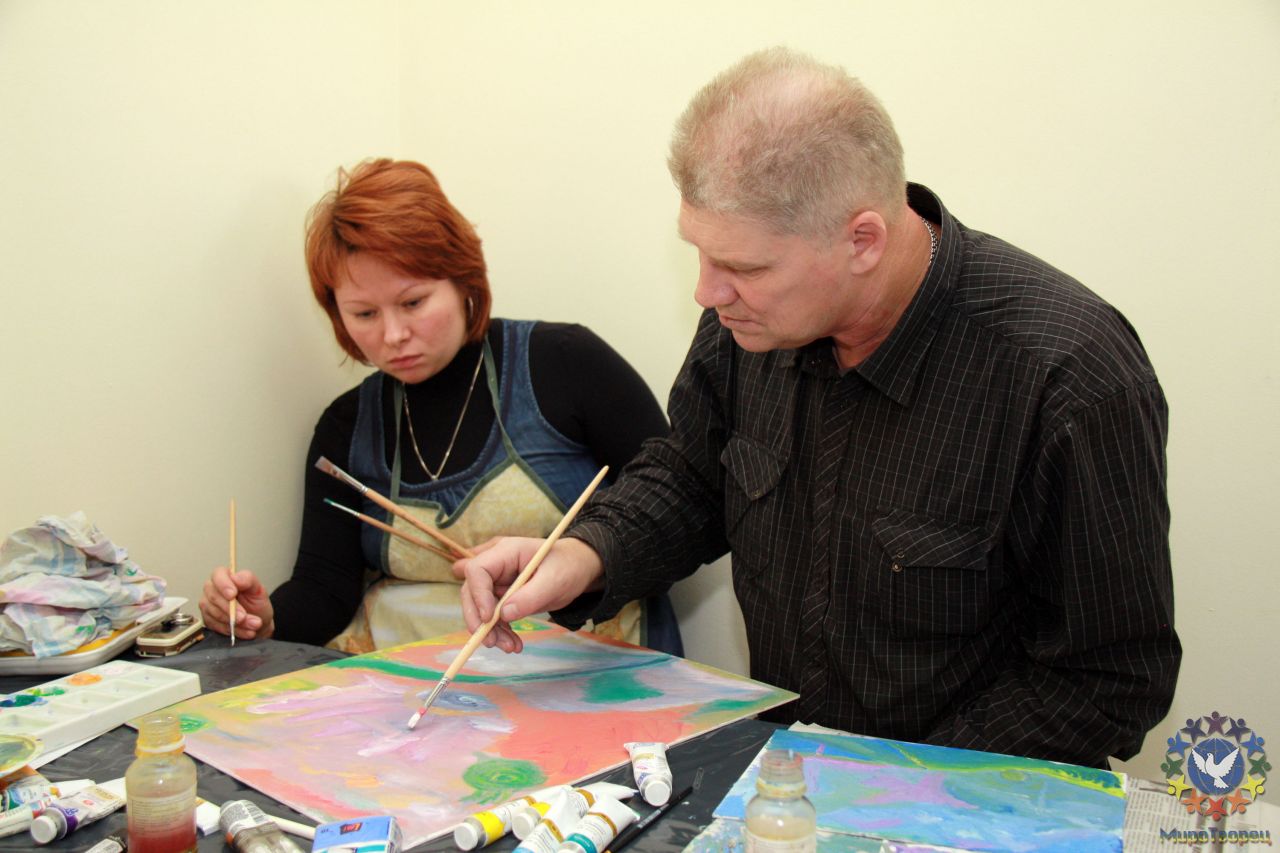 Был цветочек преобразуем в Троицу - Семинар Ломаева В.Ф. «Медитативное творчество» масляные краски 12 декабря 2009г.