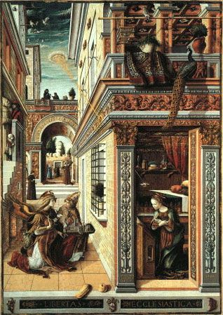 The AnnounciationThe Announciation - Картина Carlo Crivelli (1486г.), выставлена в Национальной Галерее в Лондоне - НЛО в древности (подтверждения и находки)