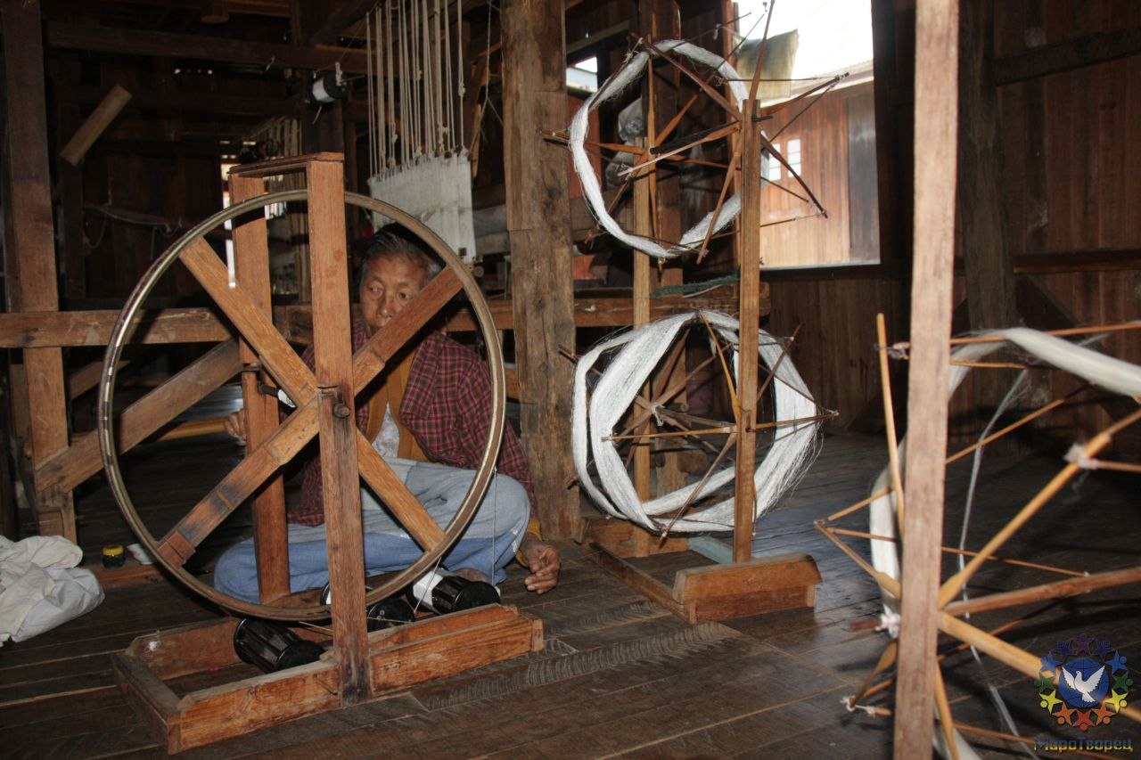 Производство изделий из лотоса - Мьянма 2011 (виды, природа, лица) I часть