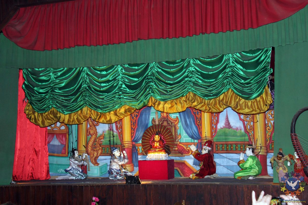 Кукольное представление, без слов - но всё понятно. - Мьянма 2011 (виды, природа, лица) II часть