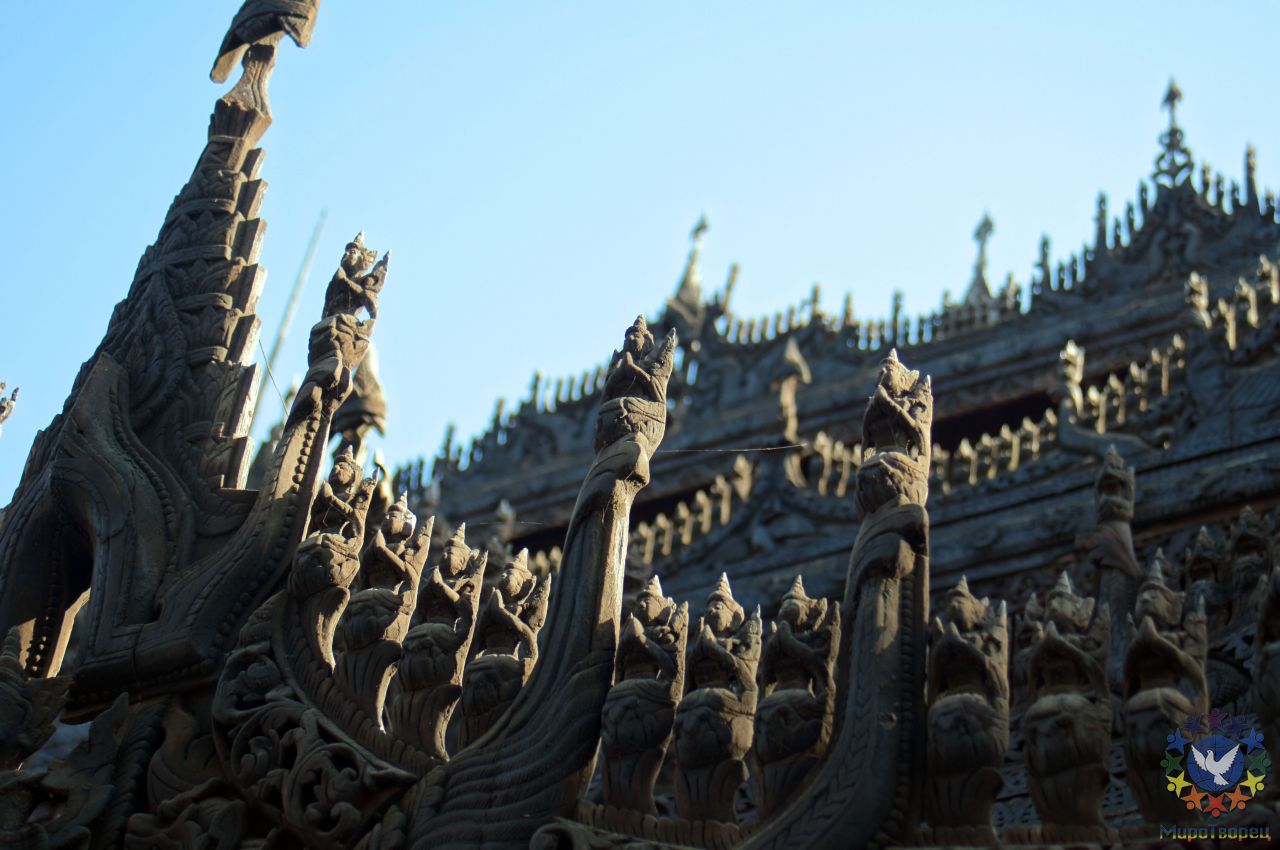 Храм ШеИнБи, деревянный золотой дворец монастырь, в переводе означает центр - Мьянма 2011 (виды, природа, лица) II часть