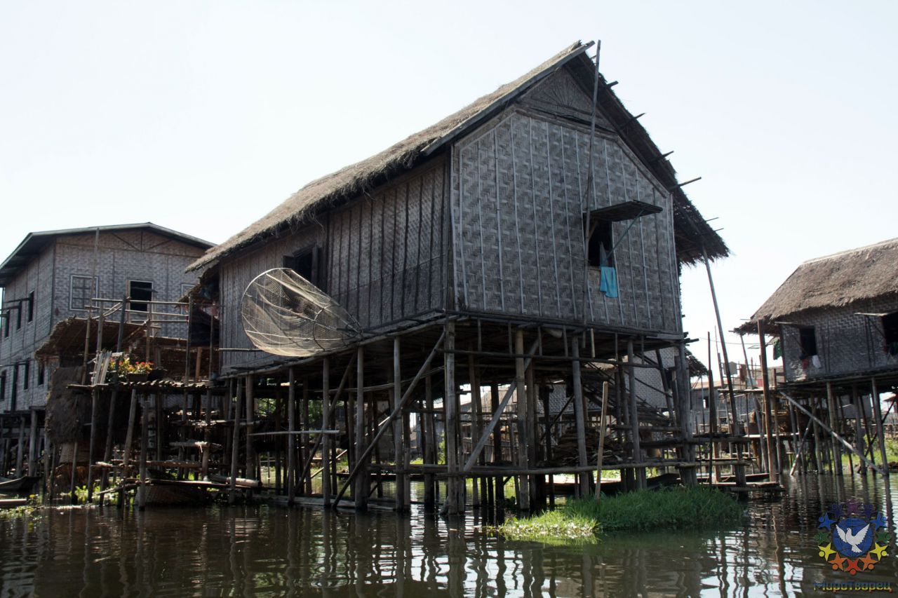 здесь вероятно живет рыбак - вот их особенная снасть сушится - Мьянма 2011 (виды, природа, лица) II часть