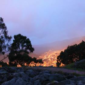Вечерний Куско с холма - Зарисовки по Перу, о.Пасхи.(Виды, природа)