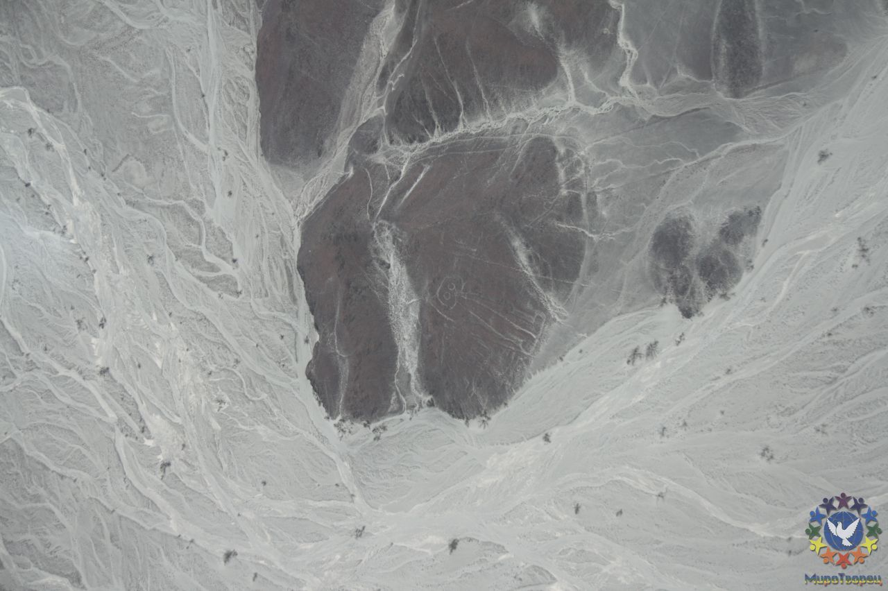 Сами линии нанесены на поверхность в виде борозд до 135 сантиметров шириной и до 40-50 сантиметров глубиной, при этом на чёрной каменистой поверхности образуются белые полосы. Также отмечается такой факт: так как белая поверхность нагрета меньше, чем чёрная, то создаётся разница давления и температур, что приводит к тому, что данные линии не страдают в песчаных бурях. - Перу, февраль 2012, геоглифы Наска
