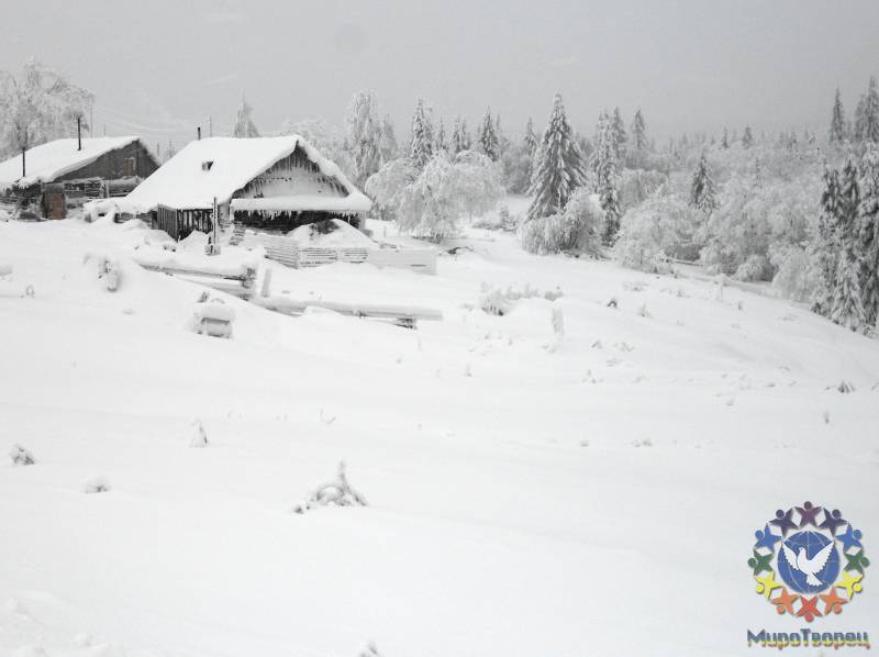 Деревня на Белой Горе...снегом вся запорошённая. - Белогорье, Крестьянинов Владимир.