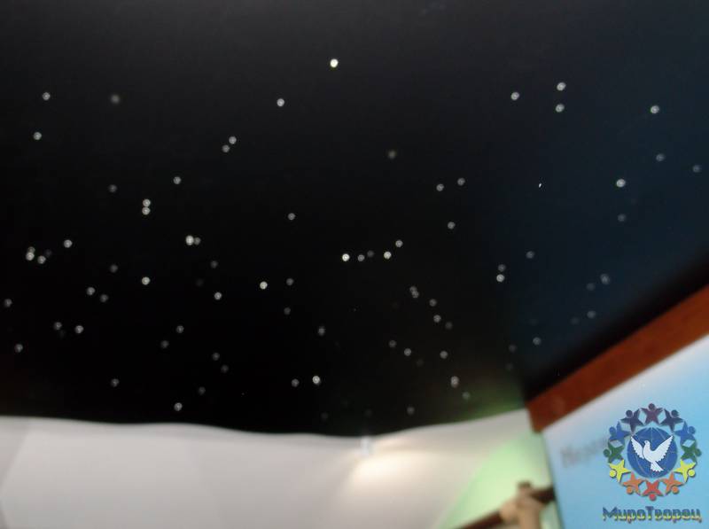 Звездное небо на потолке напротив изображения культу медведя на полу. - Поездка в Верхотурье. Юшкова Марина.
