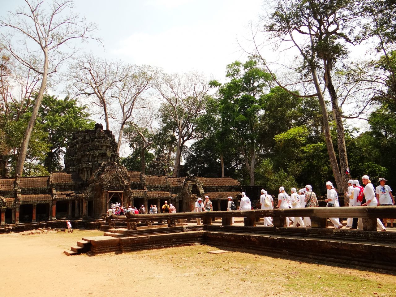 Храм Та Пром, как и Ангкор Ват, занимает большую территорию, но по архитектуре совершенно не похож на другие храмы Ангкора. Он состоит из цепочки одноэтажных длинных строений, соединенных между собой сквозными проходами и галереями. - Камбоджа, Лаос. Февраль 2014. Часть 2. Ангкор.