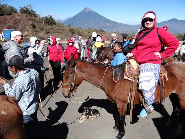 Оседланы лошади - Гватемала 2016. г.Антигуа. Вулкан Пакайя.