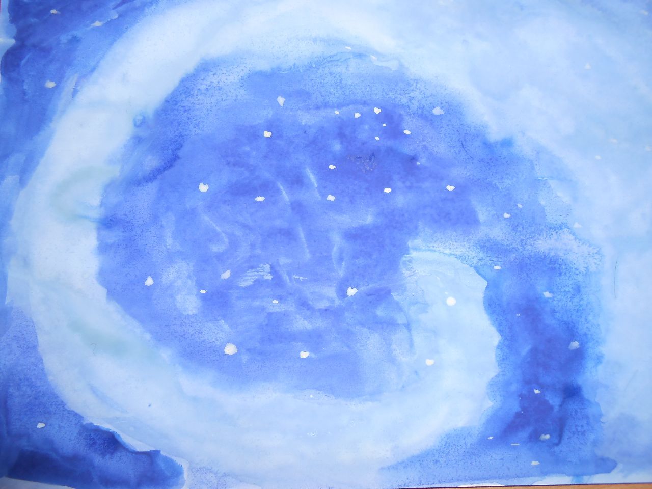Три голубых рисунка - это я зарисовала ночное небо, после выдоха, как оно нам ответило - Мои рисунки