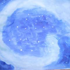Три голубых рисунка - это я зарисовала ночное небо, после выдоха, как оно нам ответило - Мои рисунки