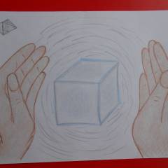 Этот рисунок появился после того как я во сне увидела - как между ладоней формирую энергию в виде куба ( это было в прошлом году) - Мои рисунки