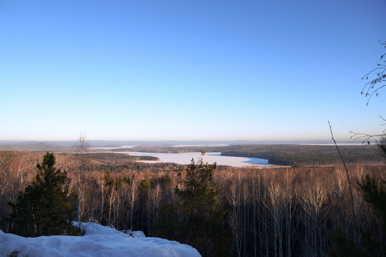 Прекрасная панорама с видом на реку Ельчёвка. - Поездка группа «Вестники» на гору Ельчёвошная 11 декабря 2021 года.