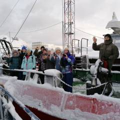 Поездка группа «Вестники» на Кольский полуостров с 29 января по 5 февраля 2022 года. (День 6. Морская прогулка, Водопад, «Яйца Дракона»).